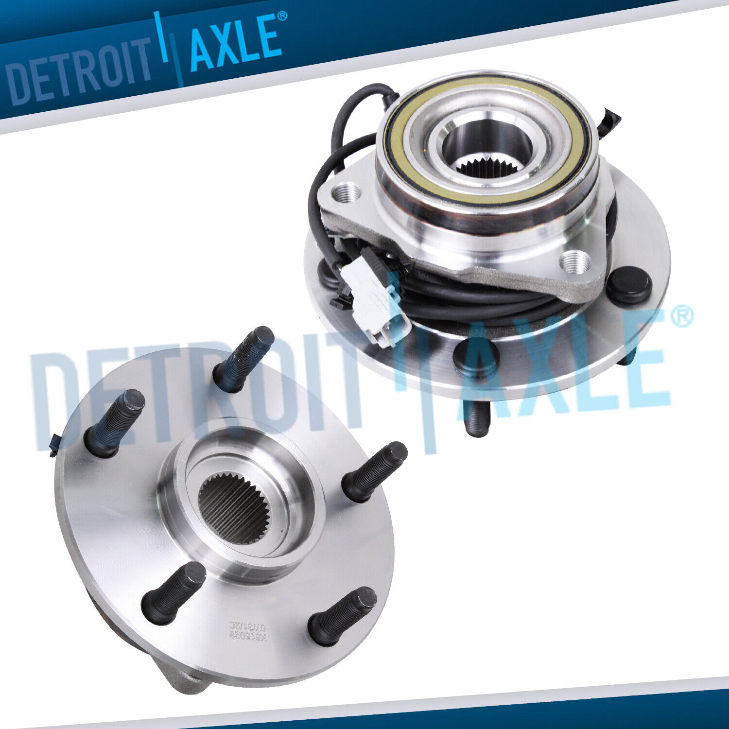 (2) Front Wheel Bearing and Hub for 1997 1998 1999 Dodge Ram 1500 - ABS 4WD 4x4