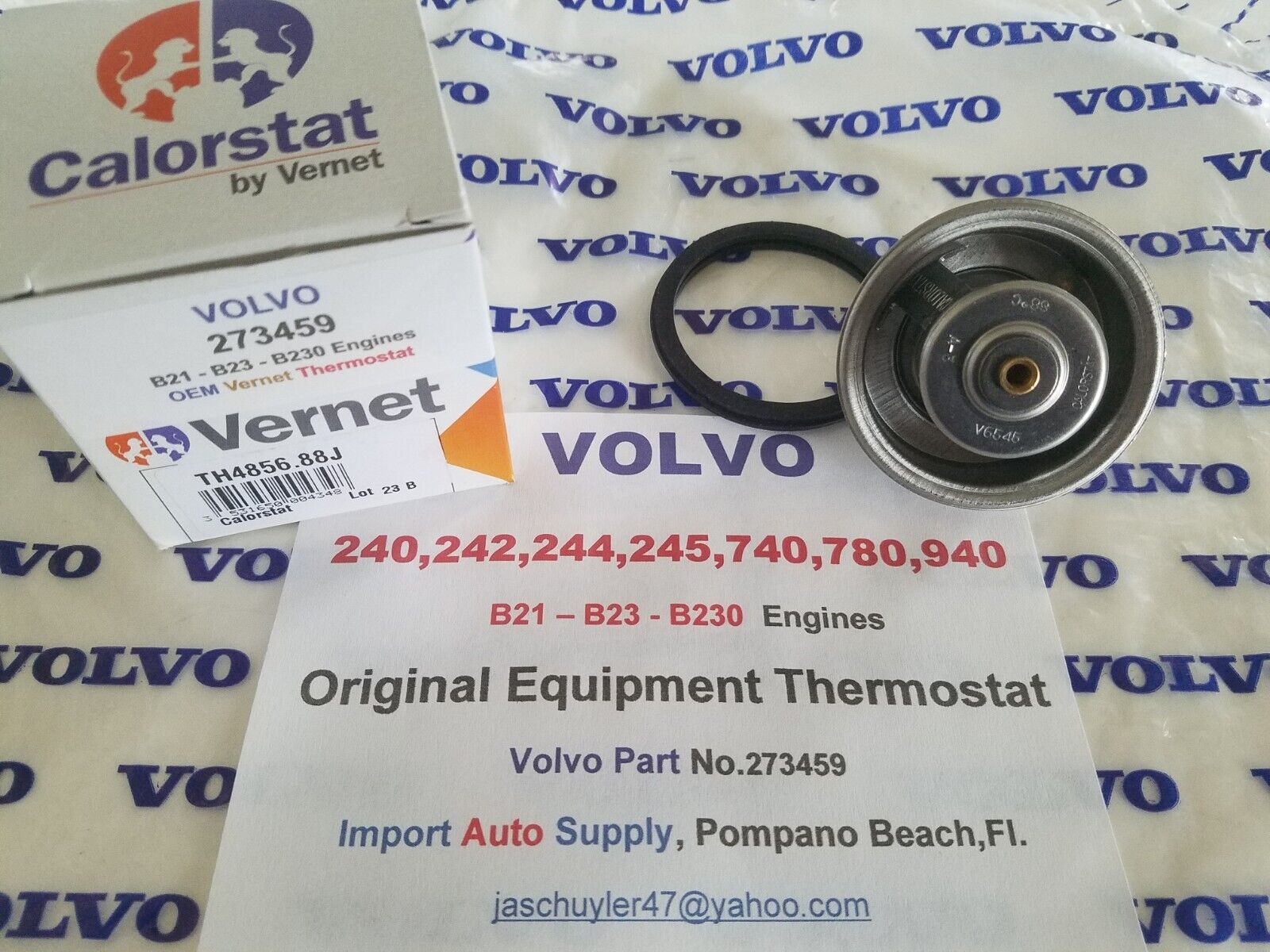 Volvo Original Equipment Thermostat 240 740 940 Series - B21 - B23 - B230 Engine