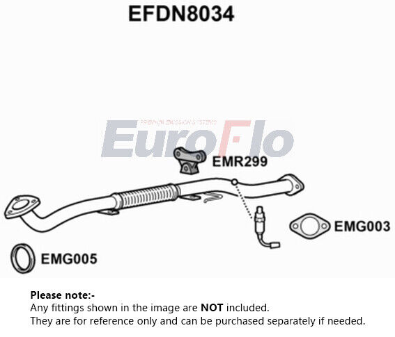 Exhaust Pipe fits NISSAN ALMERA V10 1.8 Front 00 to 06 QG18DE EuroFlo 200104U350