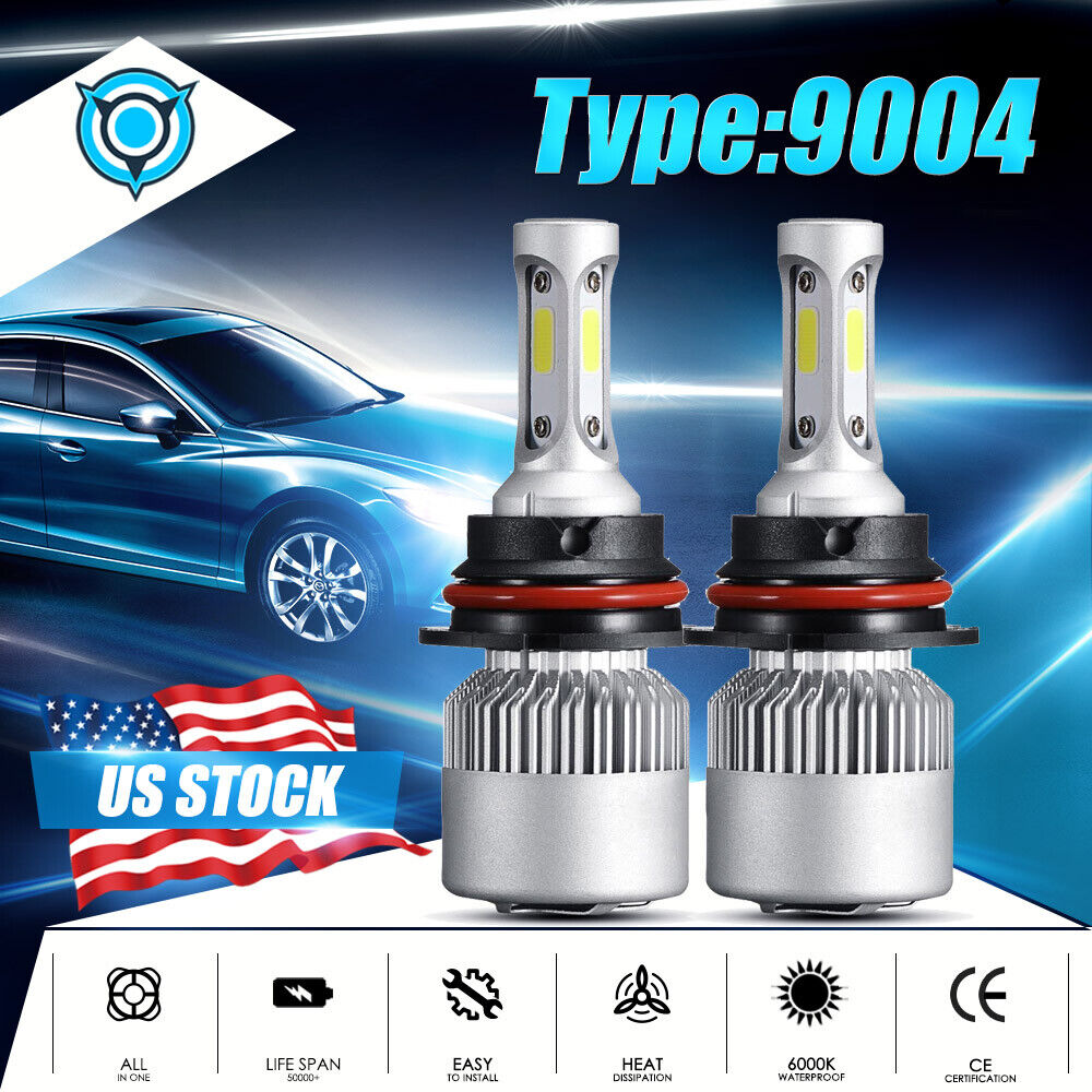 for Dodge Ram 1500 2500 3500 1994-2001 9004 HB1 LED Headlight Bulbs 6000K White