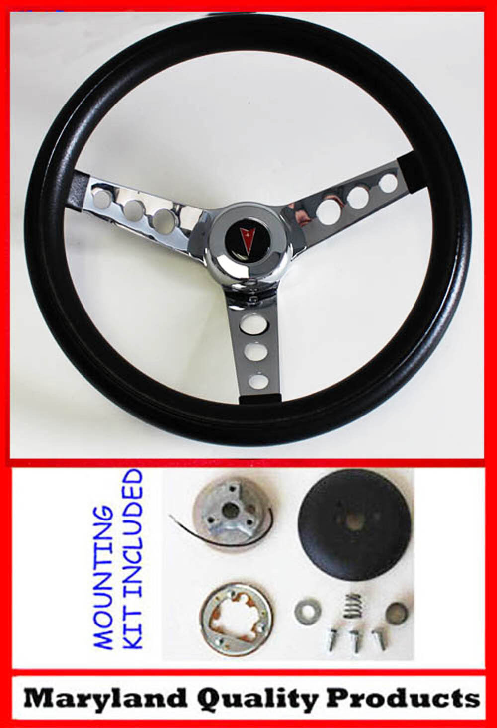 NEW GTO FIREBIRD LEMANS BONNEVILLE Grant BLACK Steering Wheel 13.5\