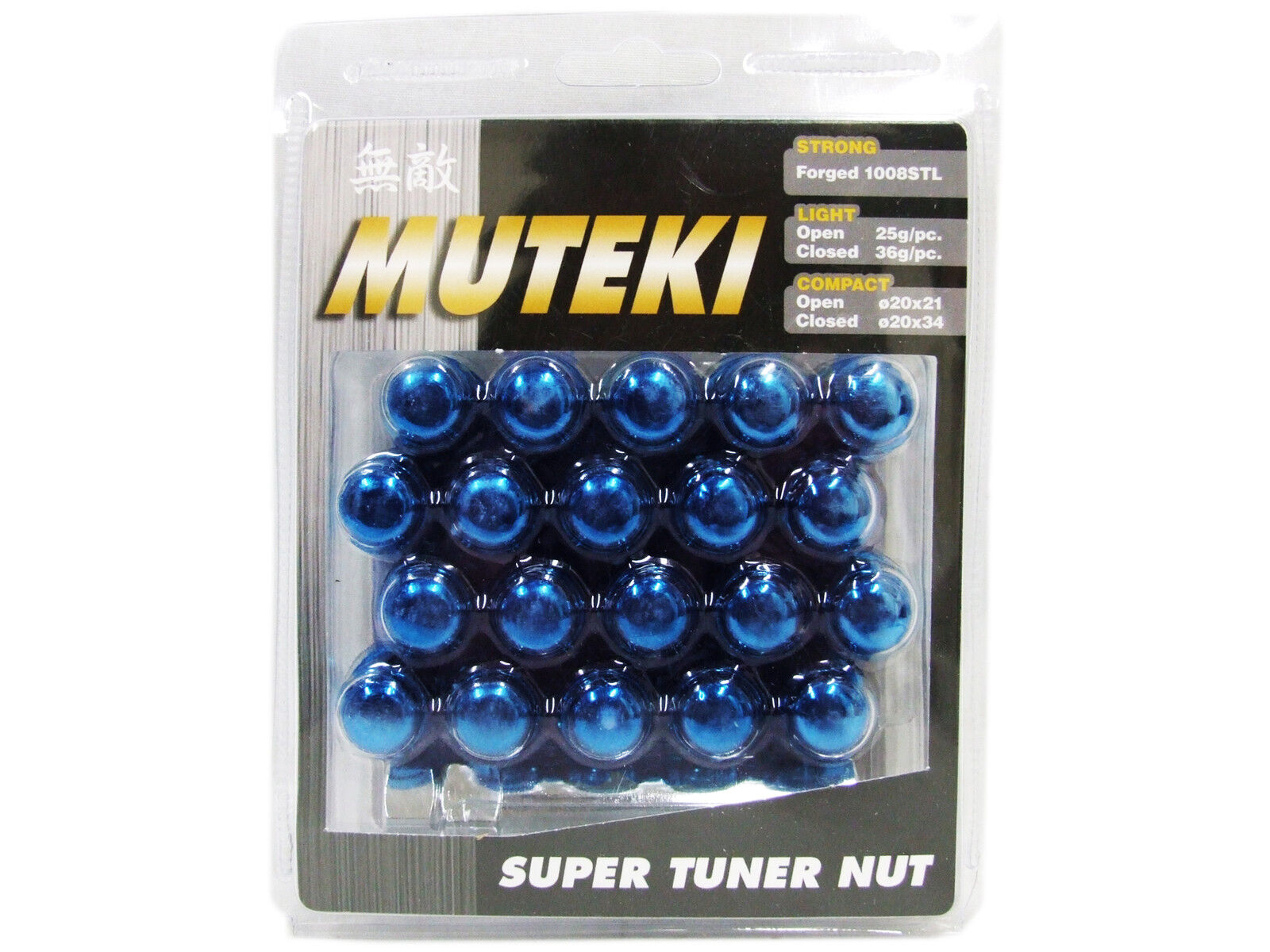MUTEKI 20PCS WHEELS TUNER LUG NUTS (41885U/CLOSED END/12X1.25/BLUE)