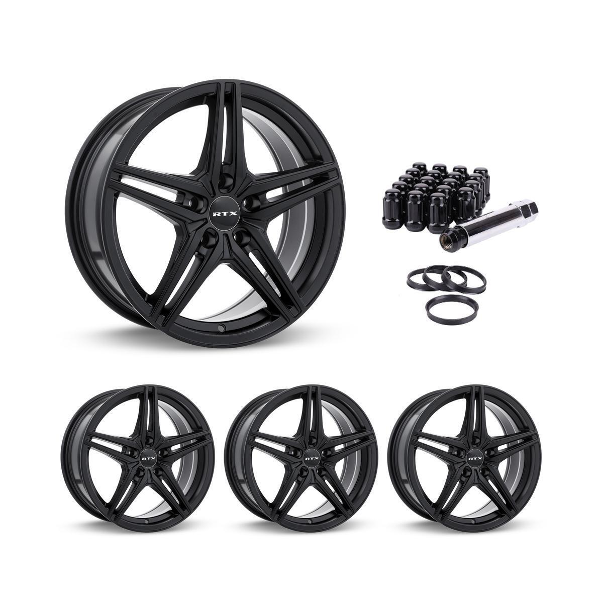 Wheel Rims Set with Black Lug Nuts Kit for 01 Hyundai XG300 P845721 15 inch