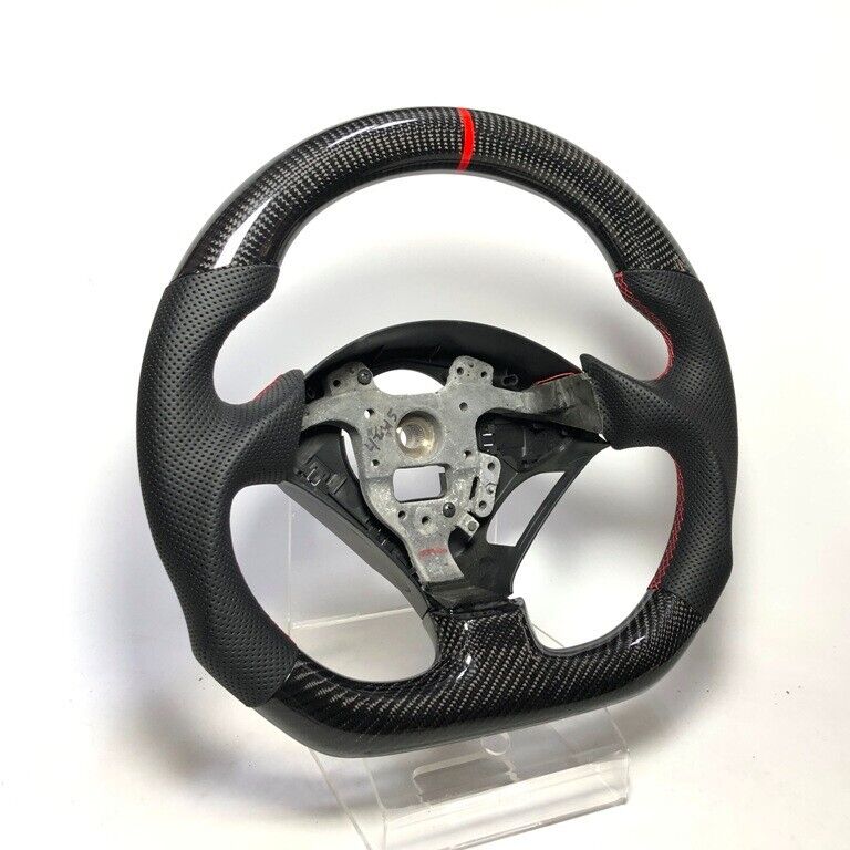 Carbon flat bottom steering wheel Honda S2000 S2K Acura RSX Insight Red stitchin