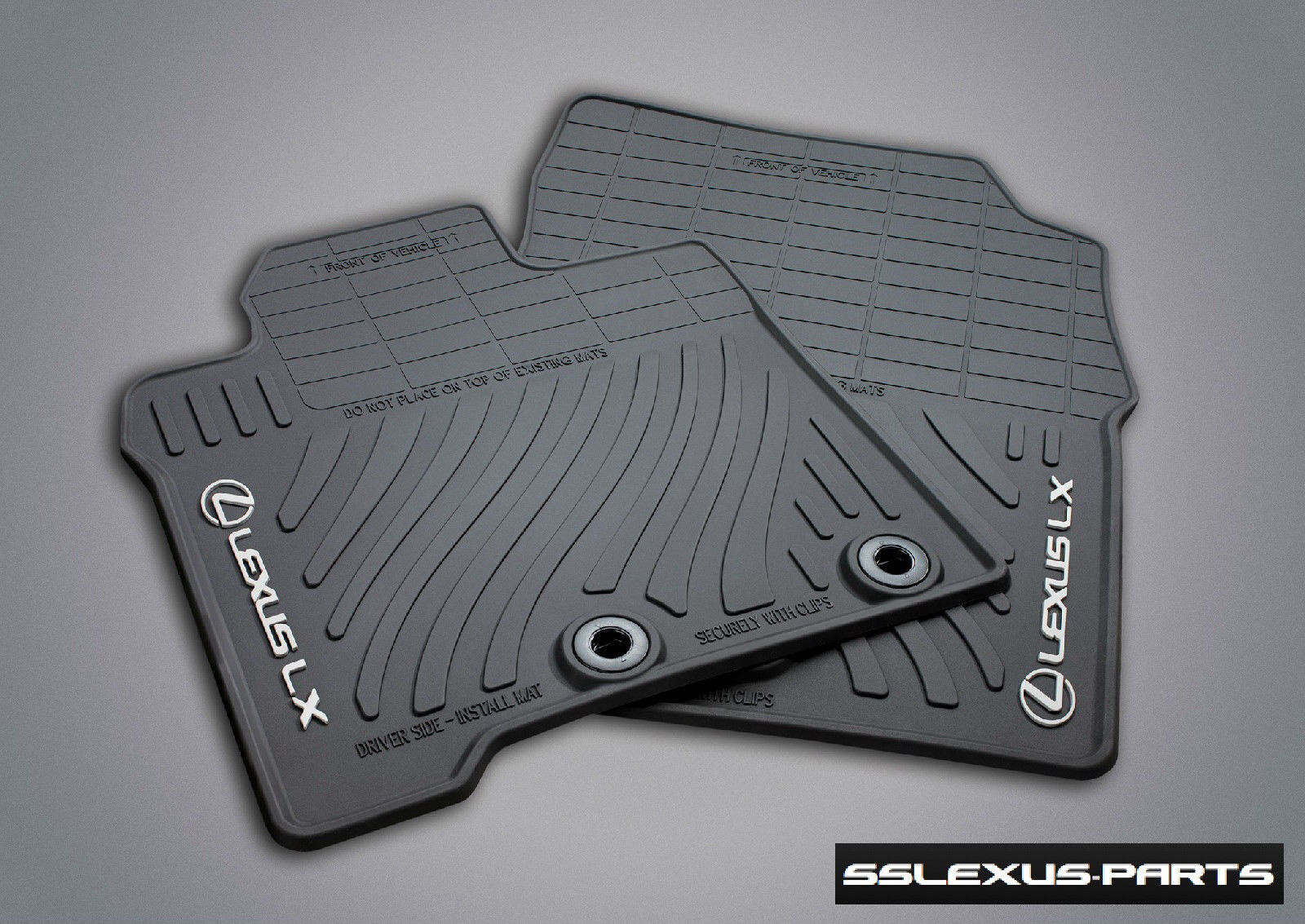 Lexus LX570 (2013-2018) ALL WEATHER FLOOR MATS OEM 5pc (Black) PT206-60120-20