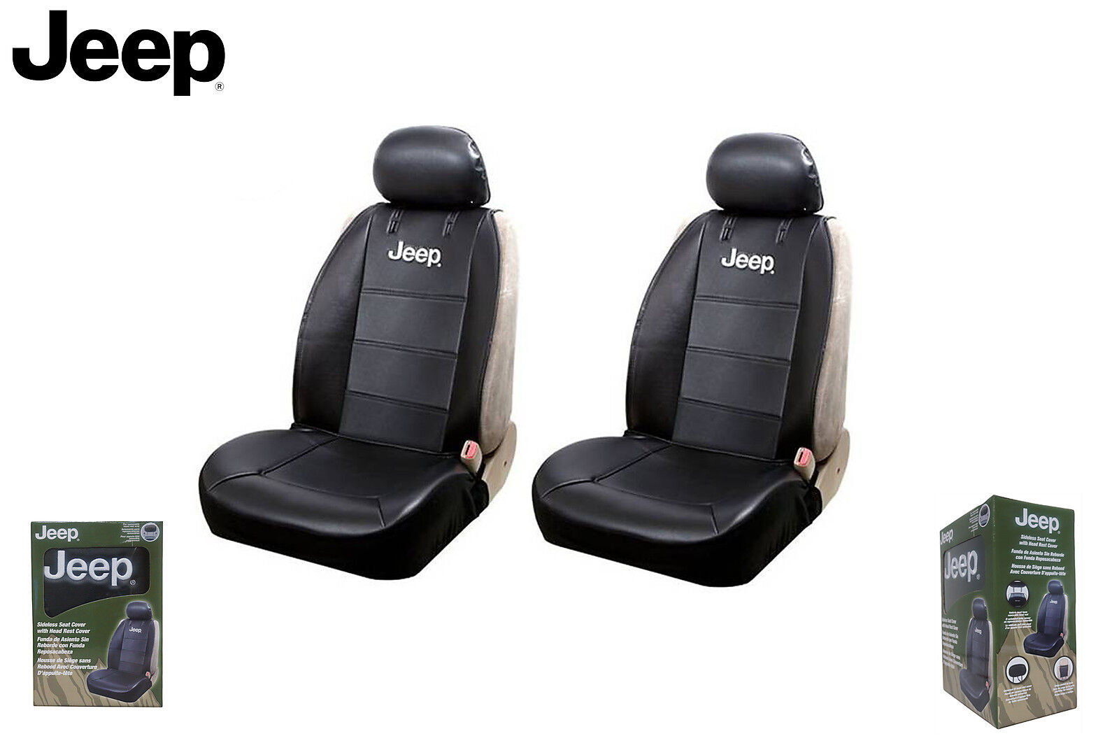 Jeep Elite Mopar Seat Covers Black Synthetic Leather Side Air bag Ready