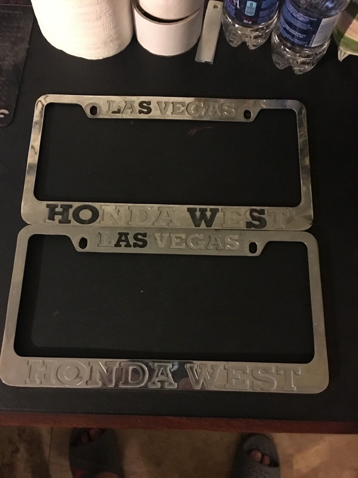 Las Vegas Honda West licence plate frame metal used X2