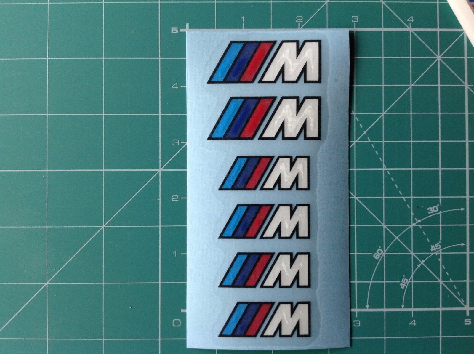 Set of 6 x BMW M tech Brake Caliper Decal Sticker with frame fits M series