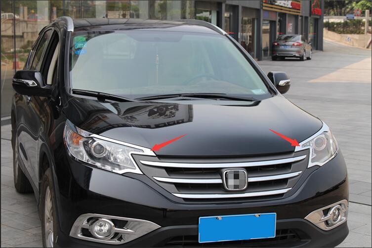For Honda CRV CR-V 2012-2014 Chrome Front Headlights Head Light Lamp Cover Trim