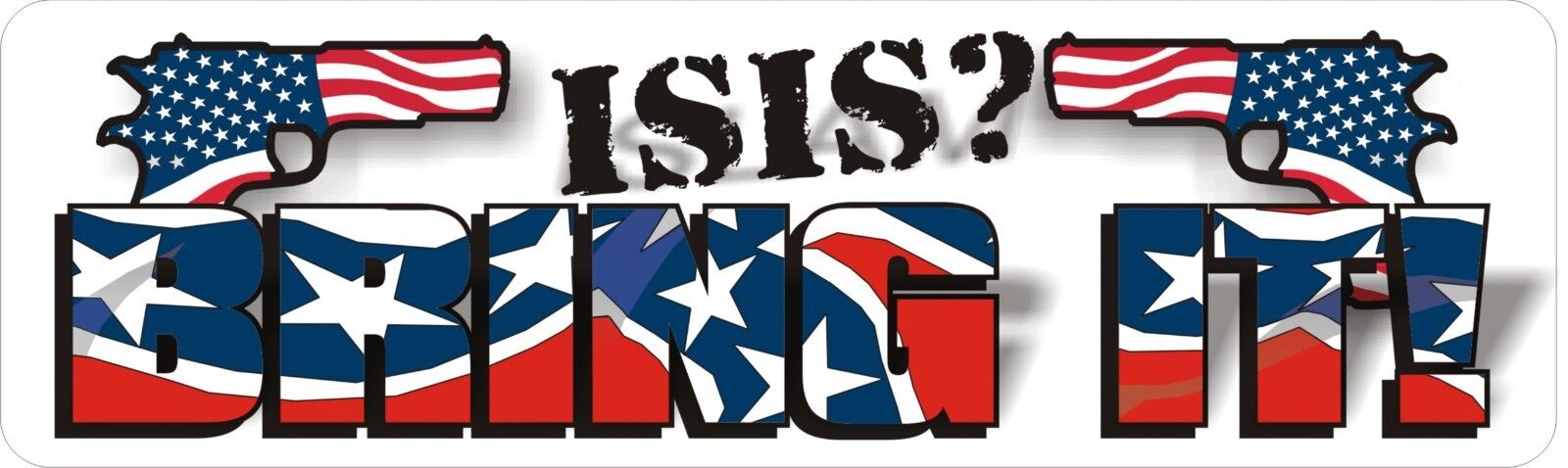 ISIS American Flag Pattern Decal--Depictions Are Not Glock, Colt or S&W