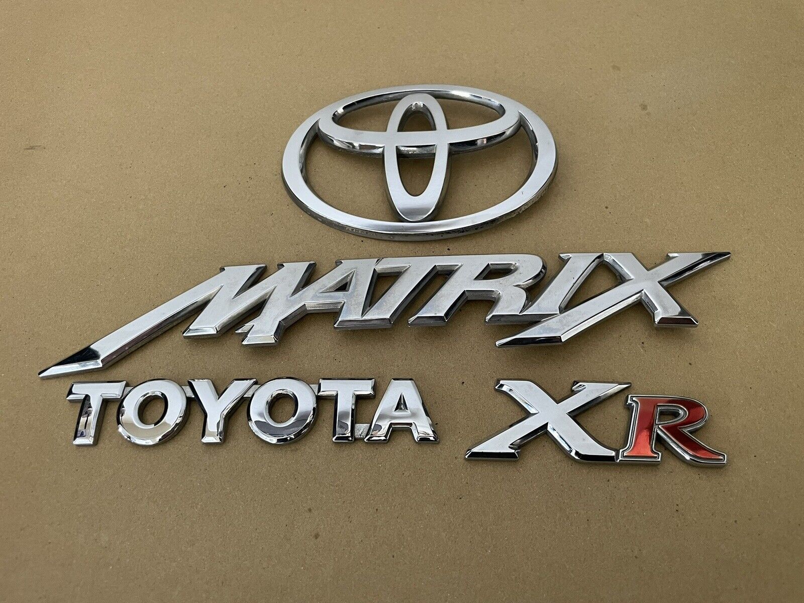 FREE SHIPPING OEM 03-08 Toyota Matrix XR OEM Rear Gate Hatch Emblem Badge Set