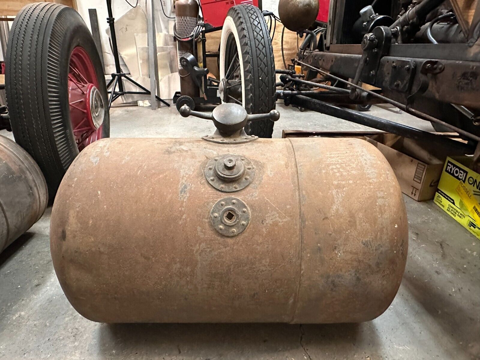 Fuel Tank with Brass Dog Bone Filler Cap Prewar Edwardian Speedster Race Car Gas