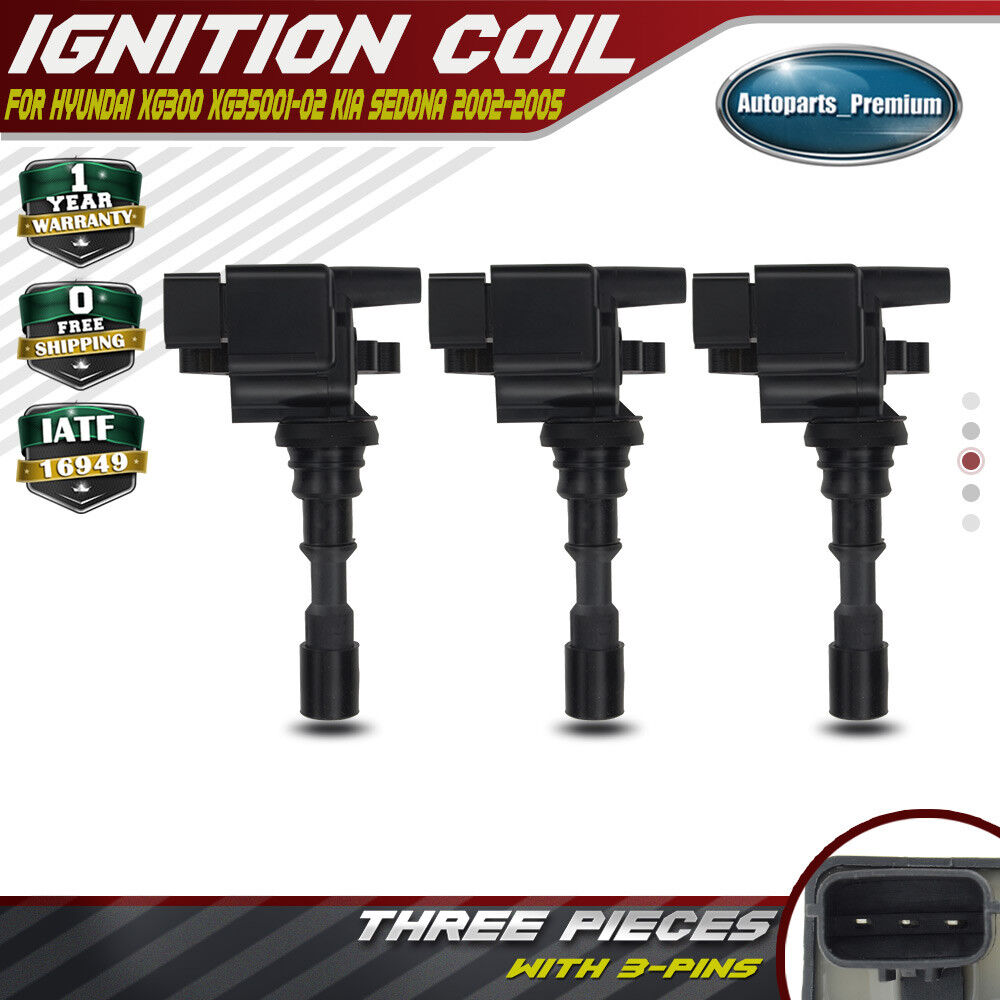 3x Ignition Coils for Kia Sedona 02-05 Hyundai XG300 XG350 27300-39050 3.0L 3.5L