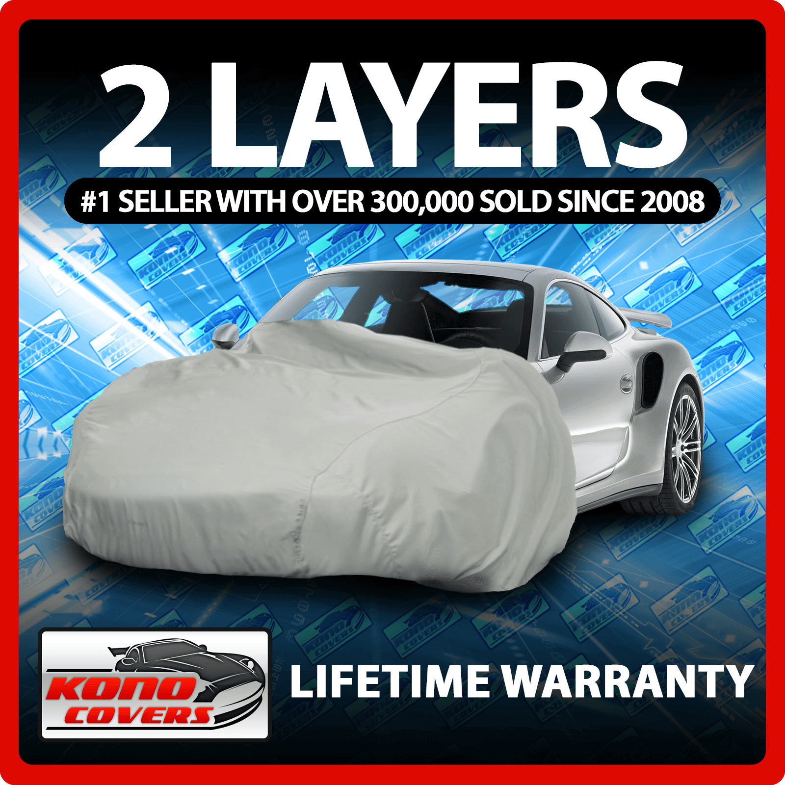 2 Layer Car Cover - Soft Breathable Dust Proof Sun UV Water Indoor Outdoor 2222