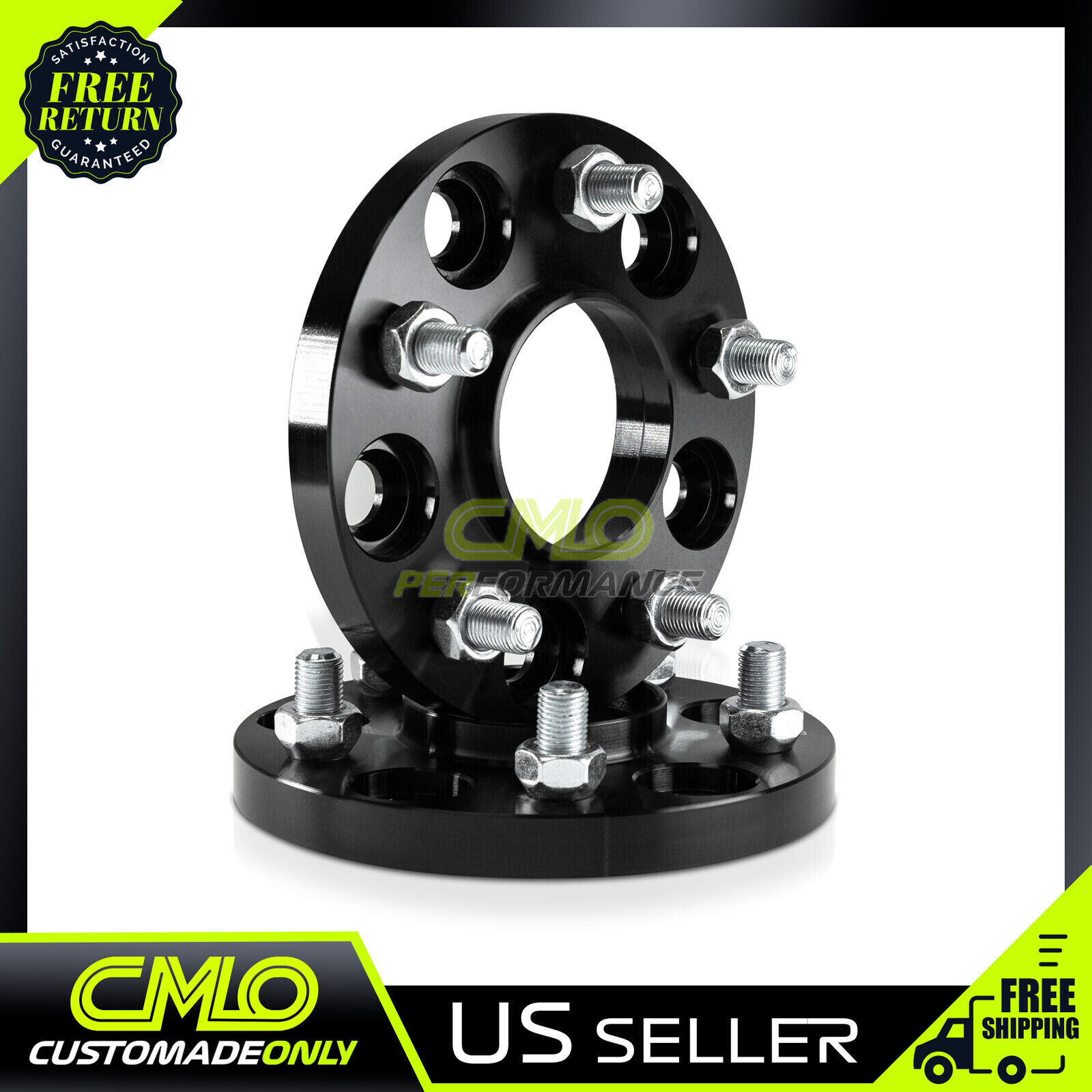 2pc 15mm Black Hubcentric Wheel Spacers 5x4.5 Fits Civic Accord S2000 RSX TSX