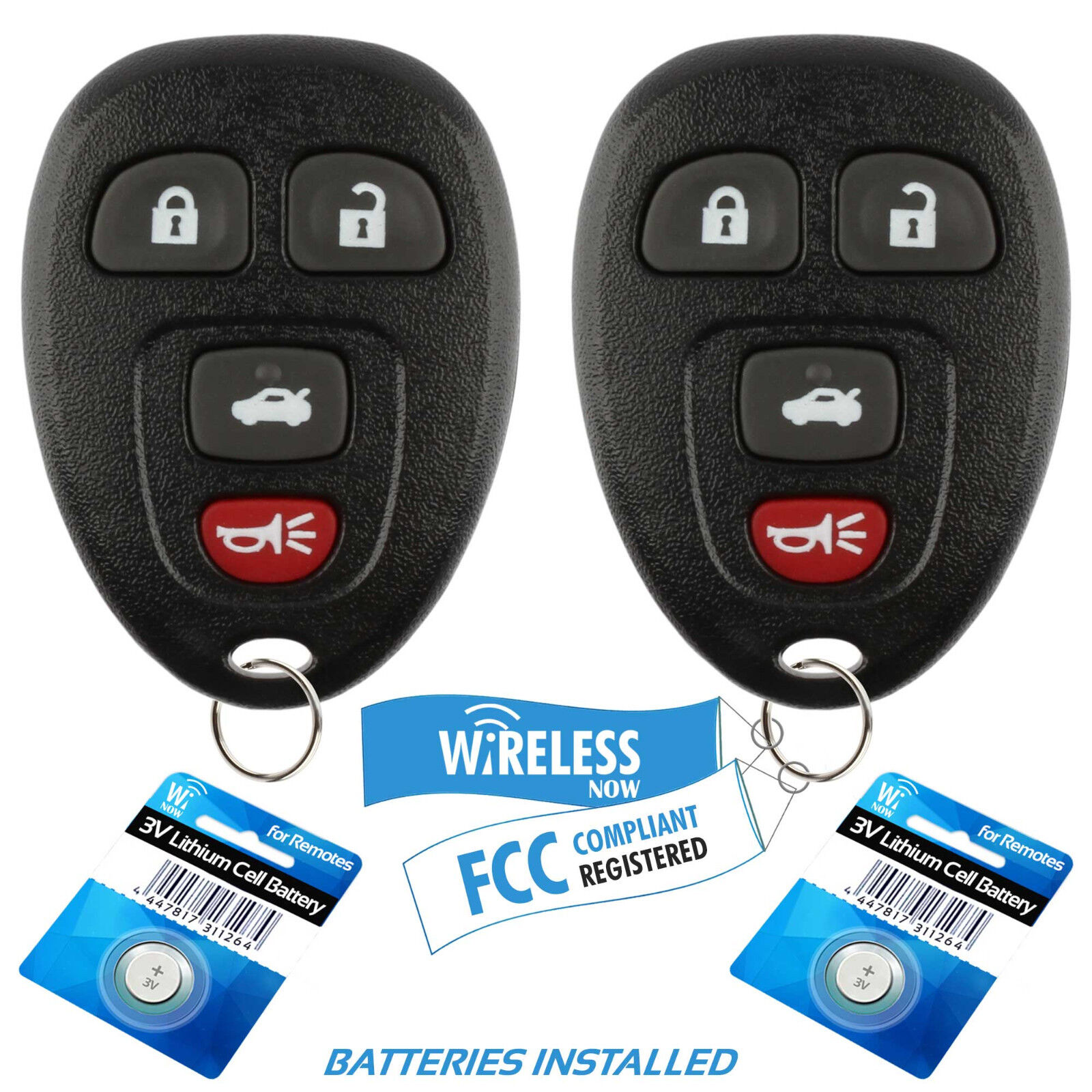 2 Car Key Fob Keyless Remote 4Btn For 2006 2007 2008 2009 2010 Chevrolet Impala
