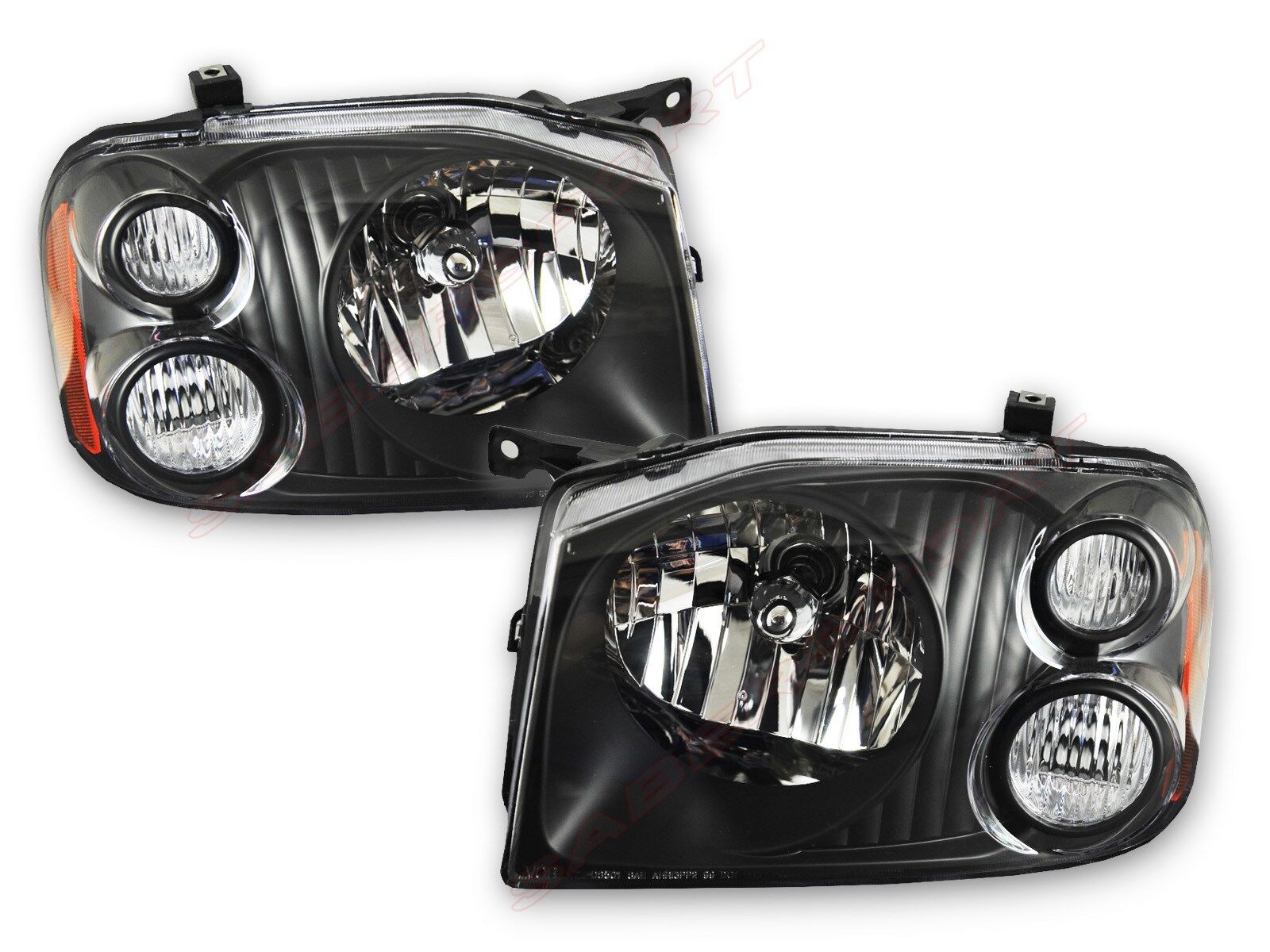 Pair Eagle Eyes Black Housing Headlights for 2001-2004 Nissan Frontier LH+RH