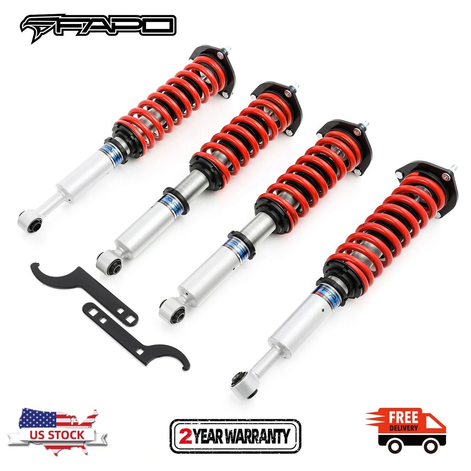 FAPO Coilovers Lowering kit for Lexus LS430 UCF30 XF30 2001-2006 Adj height