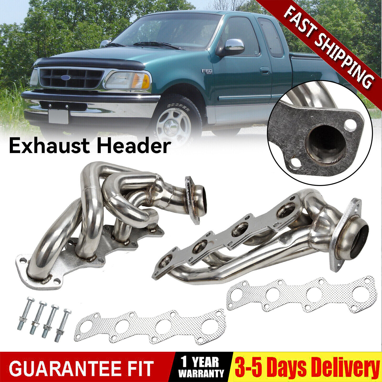 Manifold Headers Fit Ford F150 F250 Expedition 1997-2003 5.4L V8 Shorty