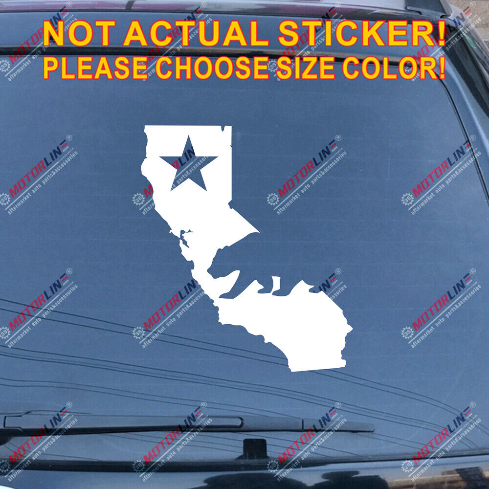 Map of California Flag Star Bear Car Decal Sticker Cali State Choose size&color