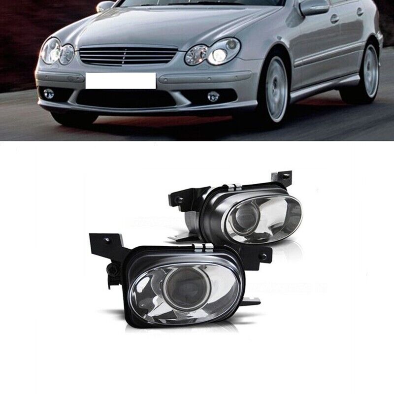 Pair Front Bumper Fog Light Assembly For Mercedes Benz W203 C32 C55 AMG Style
