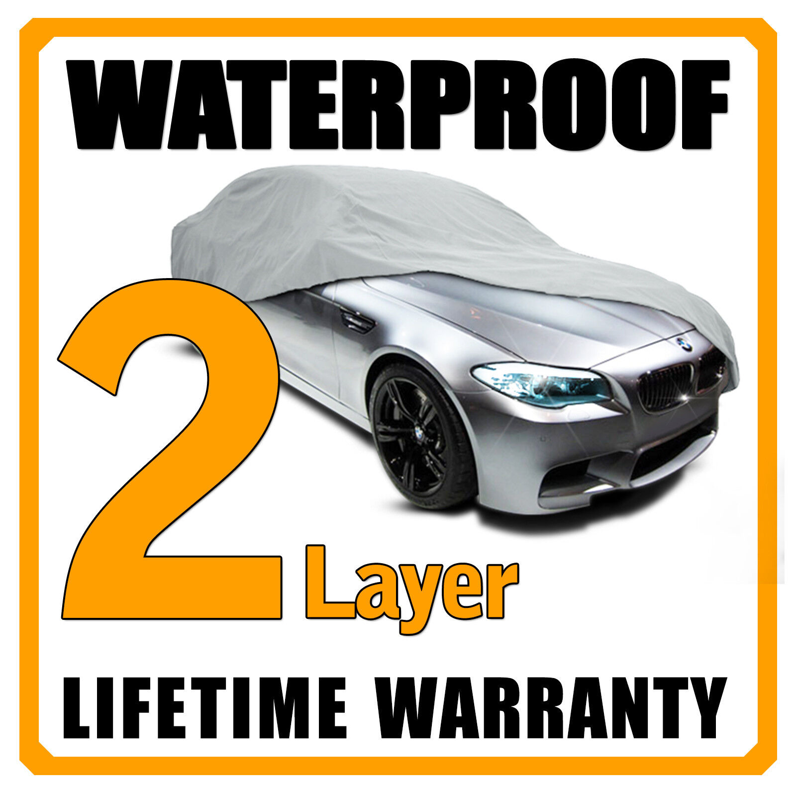 2 Layer Car Cover Breathable Waterproof Layers Outdoor Indoor Fleece Lining Fiz