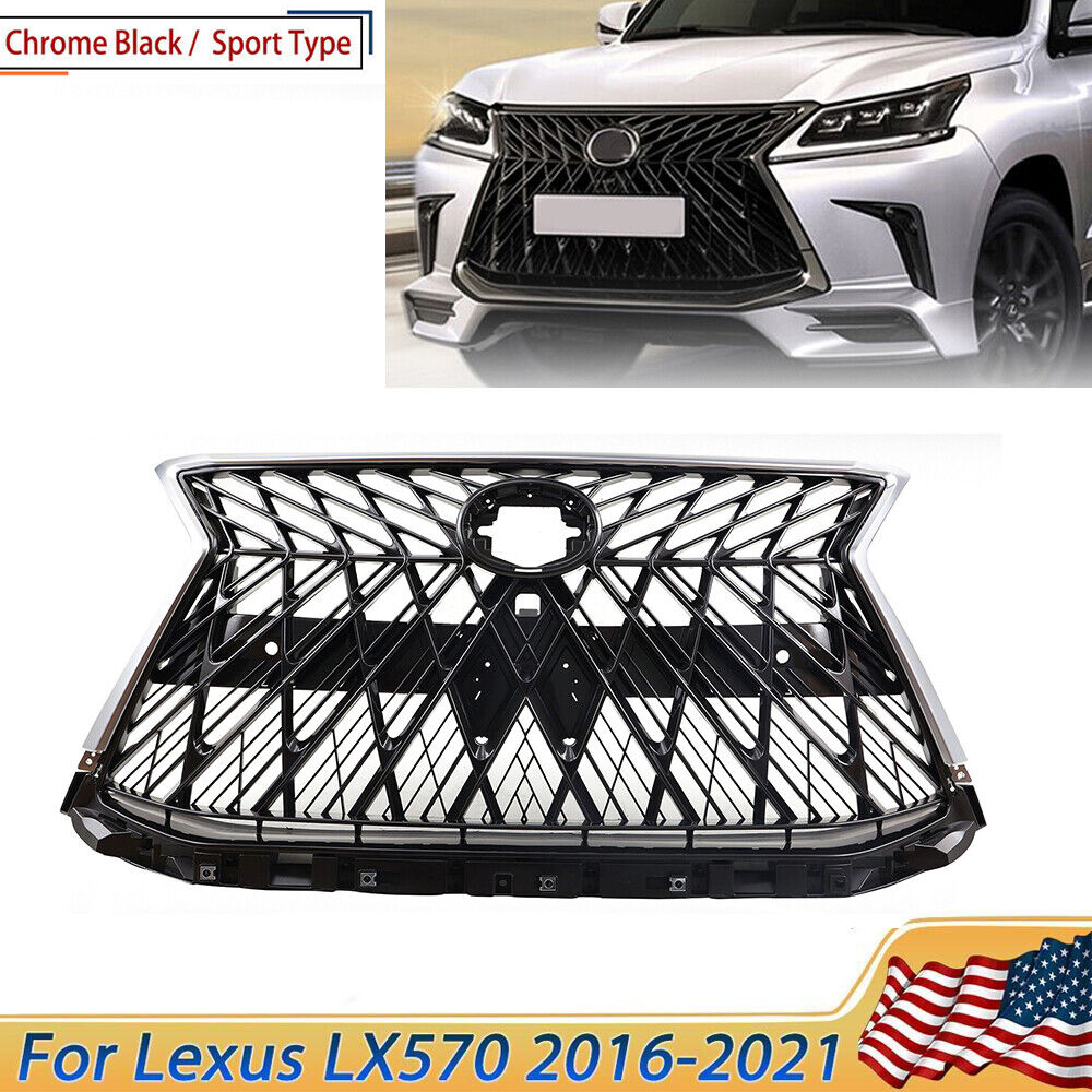 Front Bumper Upper Grille Grill Mesh Trim Look For Lexus LX570 5.7L 2016-2021