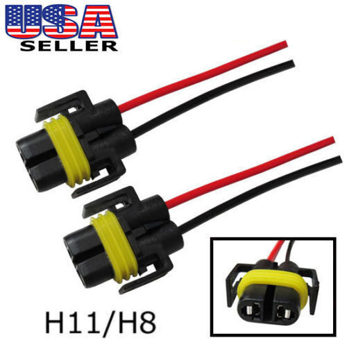 H11 H8 Female Adapter Wiring Harness Sockets Wire For Headlights or Fog Lights