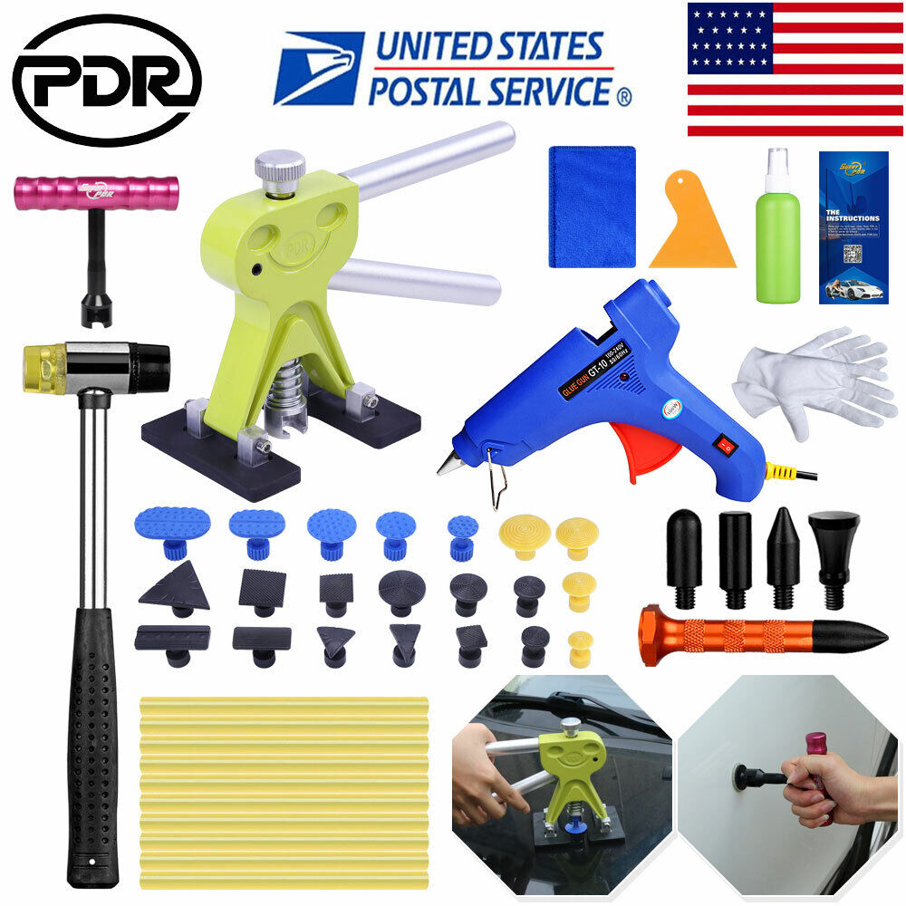 PDR Tools Dent Lifter Set Paintless Hail Repair Car Damage Tap Down Kit Glue Gun