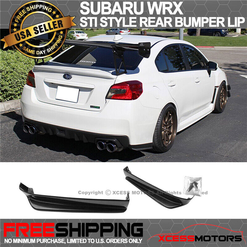 Fits 15-21 Subaru Impreza WRX STI Rear Bumper Lip Aprons Spats Unpainted 2PC