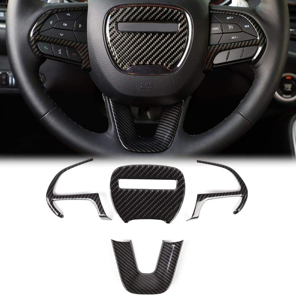 Steering Wheel Cover Accessories Trim for 2015-2020 Dodge Challenger Charger T
