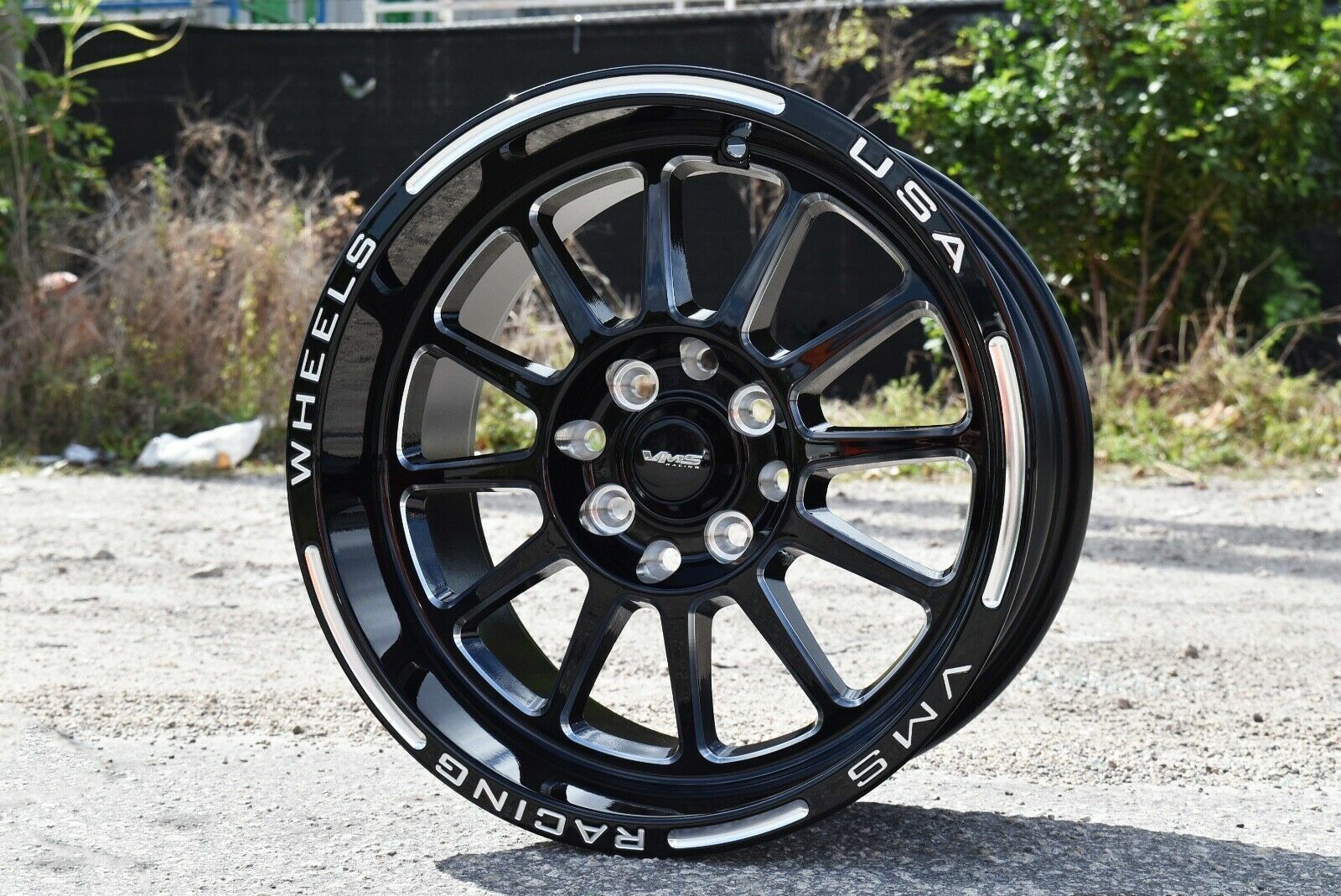 2x VMS Racing Black Hawk Milled Drag Rims Wheels 15x8 5X100 5X114 +20 (5.3
