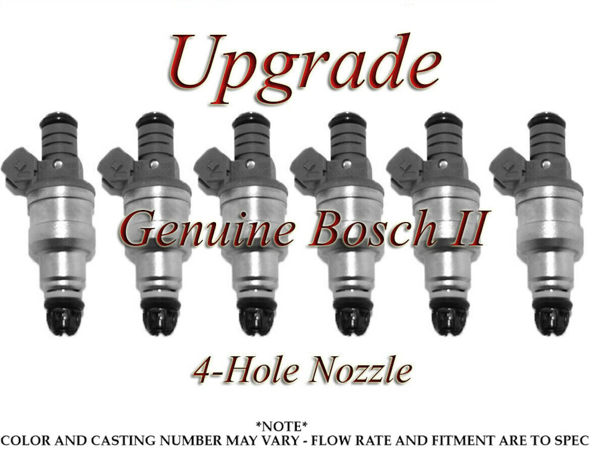 BOSCH UPGRADE FUEL INJECTOR SET 4-HOLE NOZZLE FLOW MATCHED (6) 85-97 BMW 2.5