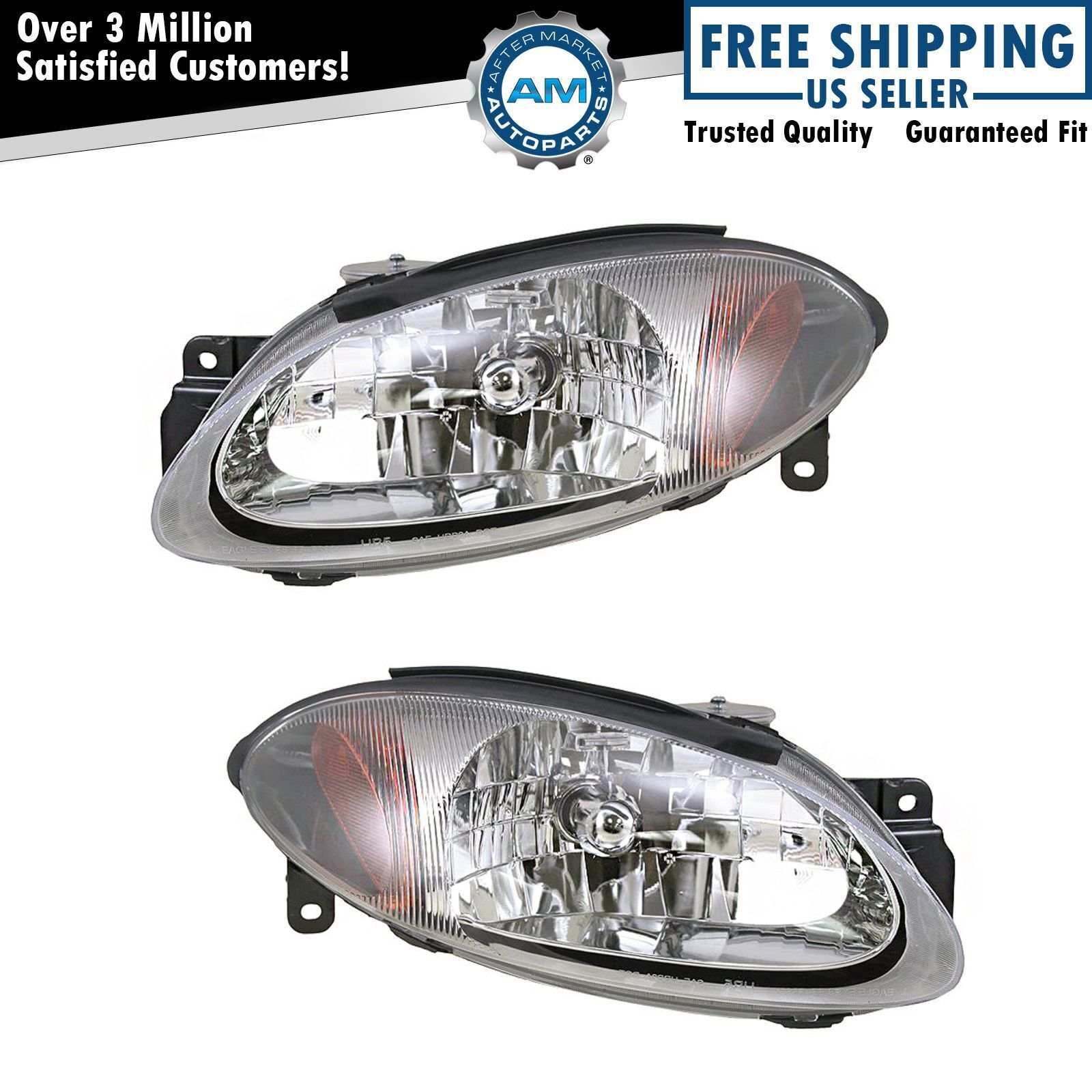 Headlight Set Left & Right For 1998-2003 Ford Escort FO2502172 FO2503172