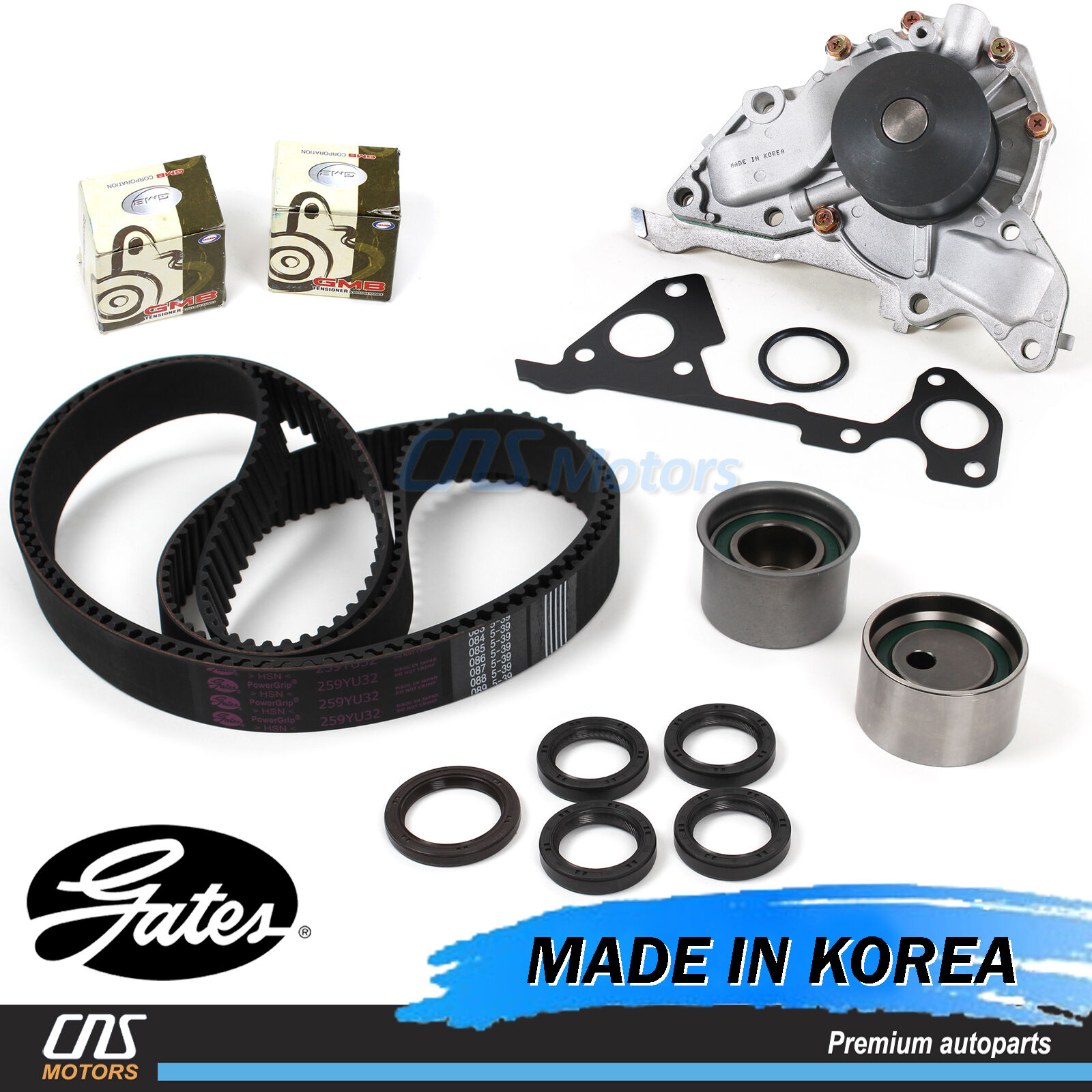 Gates Timing Belt Water Pump Kit Fits 2002-06 Hyundai Santa Fe XG350 Sedona 3.5L