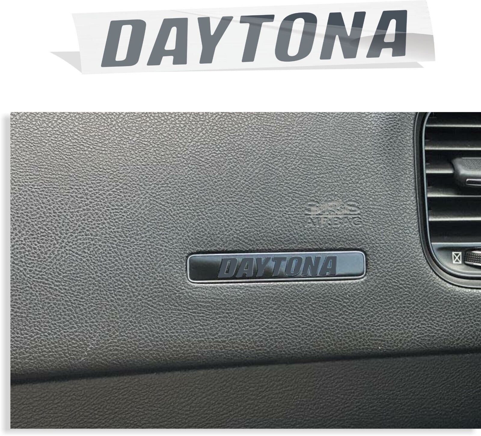 DAYTONA Dash Emblem Lettering Overlay Decal Sticker for 2017-2023 Dodge Charger