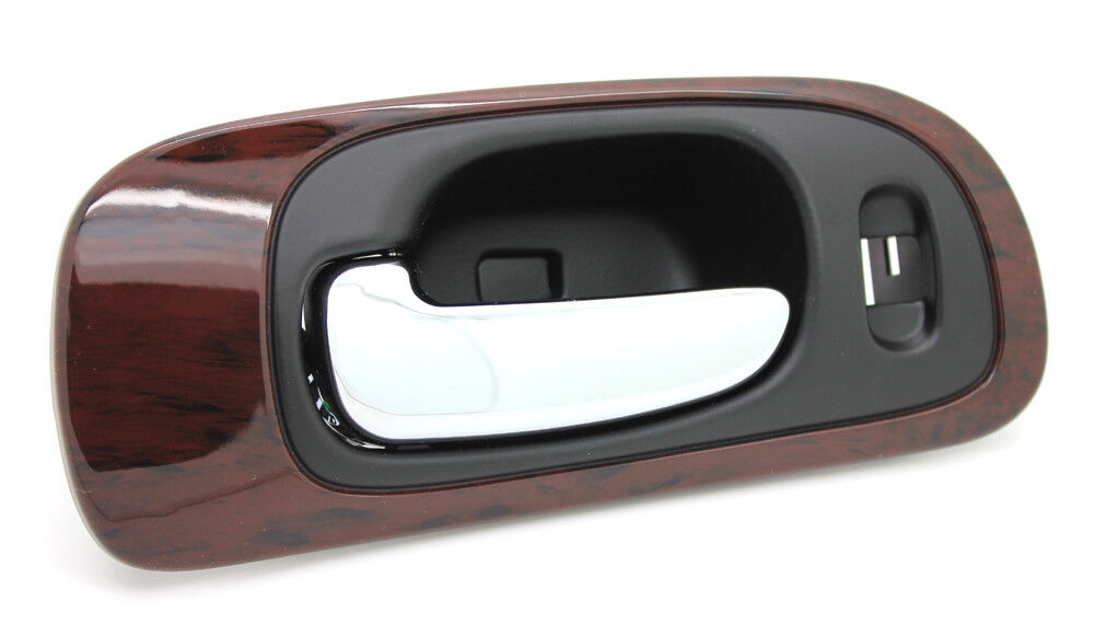 NEW Black & Chrome Inside Door Handle w/Woodgrain Bezel LH FRONT / FOR CONCORDE