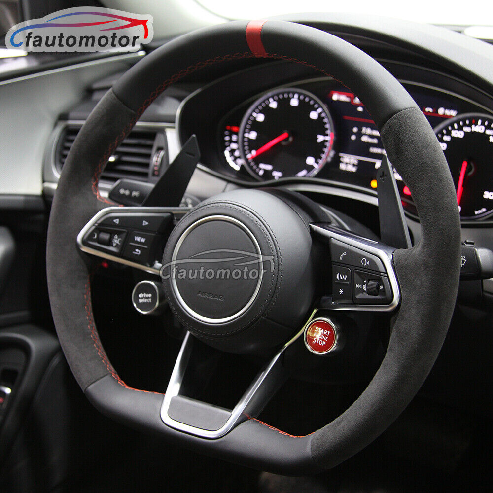 Full Nappa Leather Steering Wheel for 2016+ Audi R8 TT TTRS with Paddles Buttons