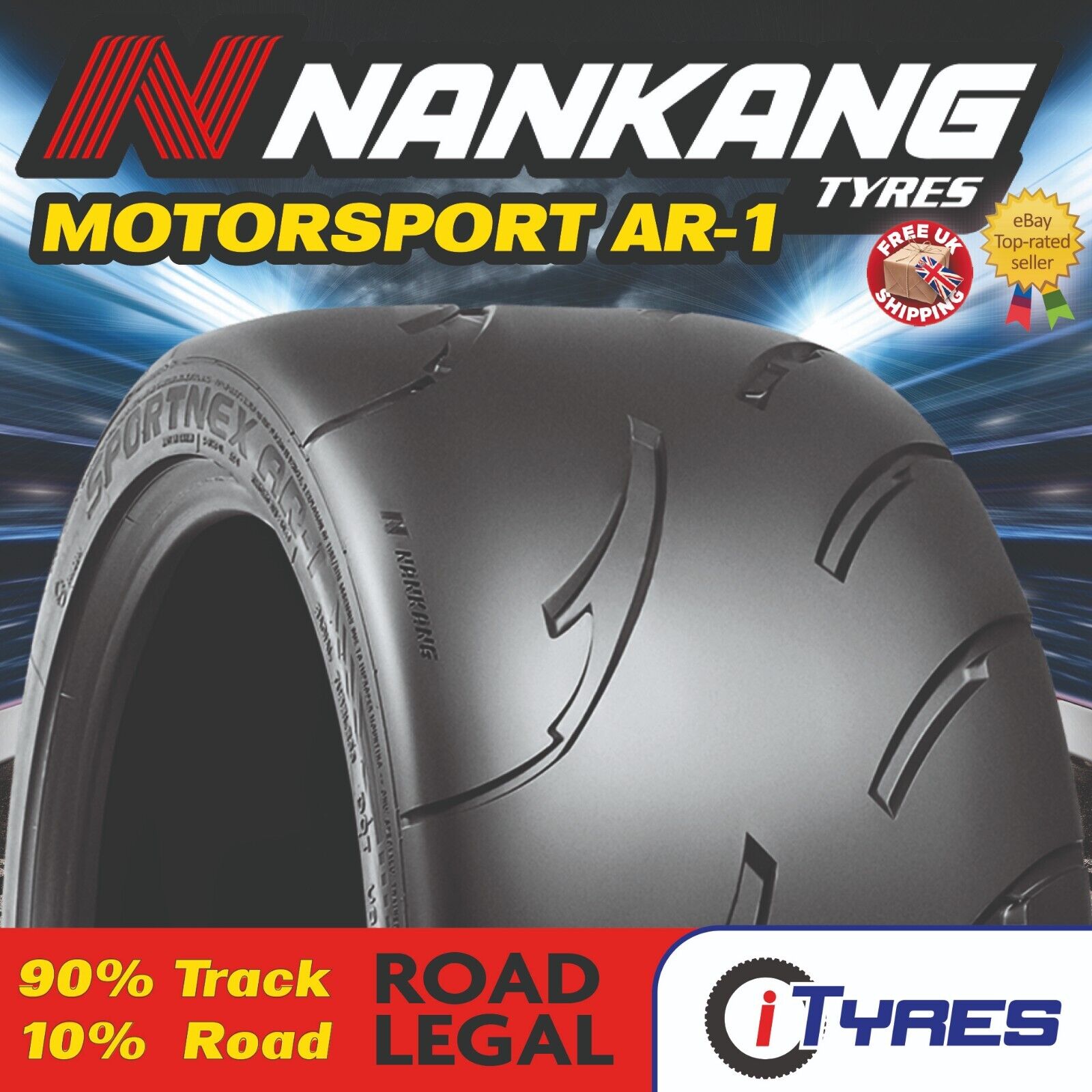 X1 325 30 19 105Y XL NANKANG AR-1 SEMI SLICK TRACK DAY/ ROAD AND RACE TYRE