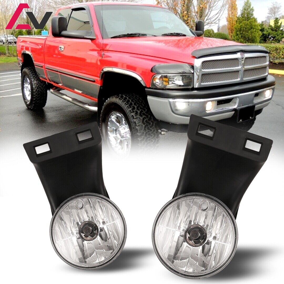 Fog Lights For Dodge RAM 1994-2002 Clear Lens Pair Front Bumper Driving Lamps