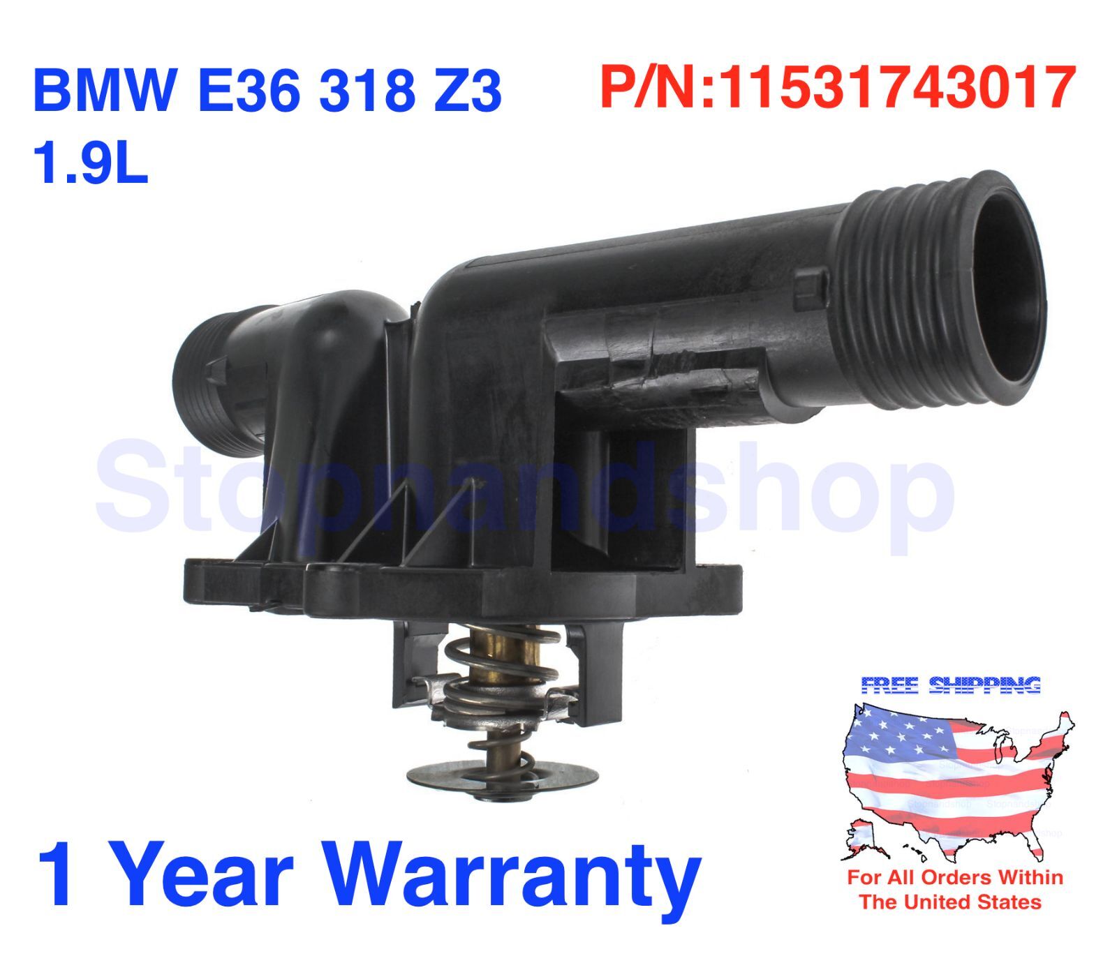 Engine Coolant Thermostat Assembly Housing for BMW E36 318i 318is 318ti Z3 1.9L
