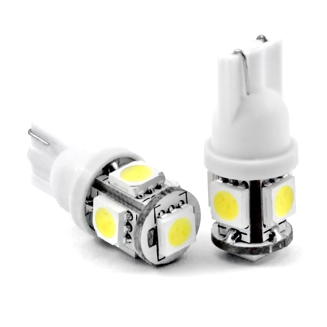 PAIR T10 360°5SMD 168 194 2825 LED Bulb fit License Plate Light Xenon White New
