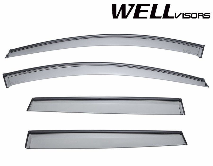 For 10-17 Volvo XC60 WellVisors Clip-On Side Window Visors Deflector Black Trim