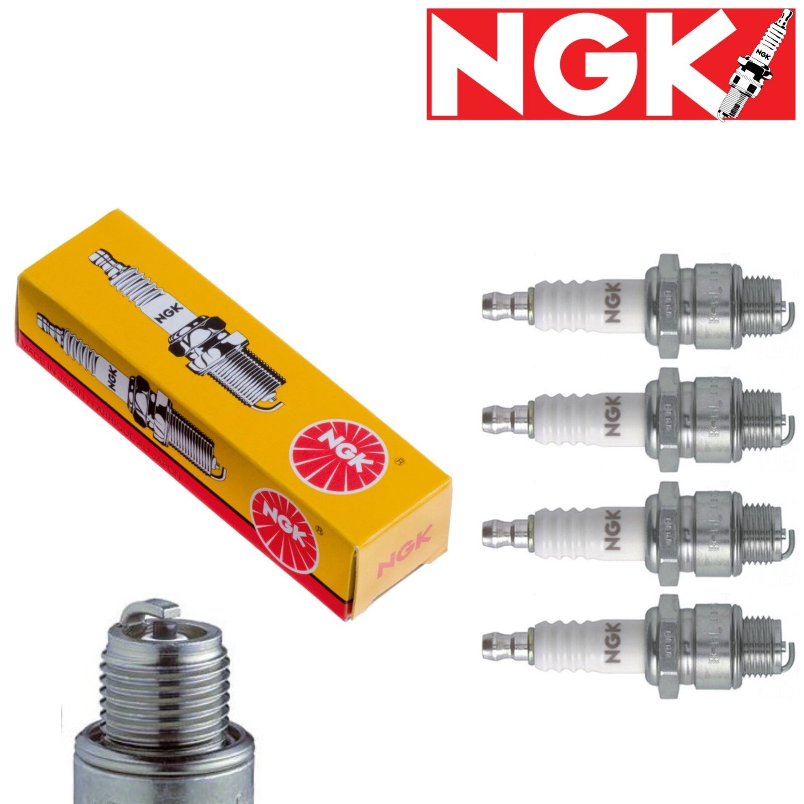 NGK 5534 SPARK PLUGS BPR7ES Spark Plugs For Yamaha XV750 Virago Set of 4