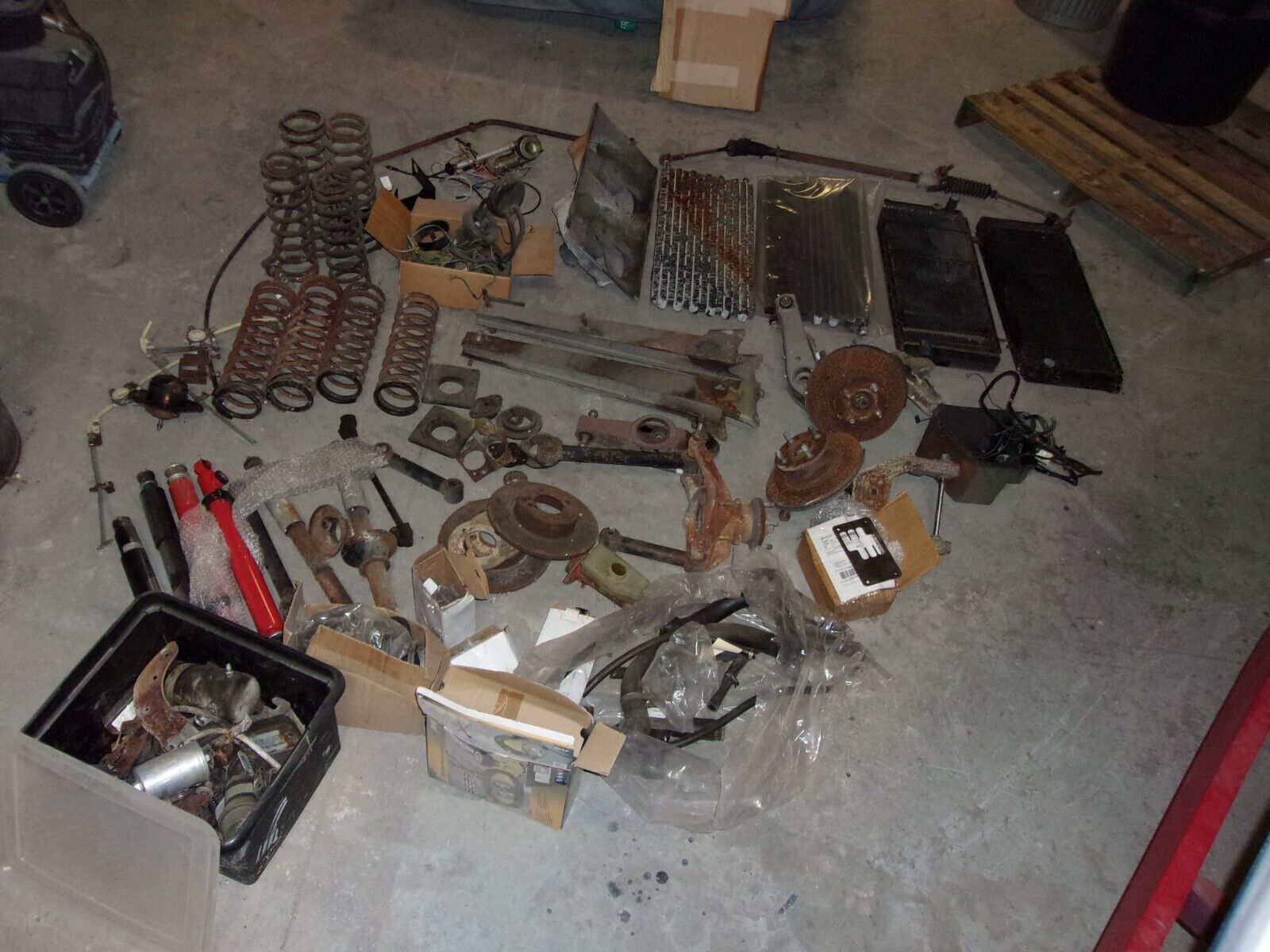 Large Lot of Used Fair to Poor Cond Delorean DMC-12 Parts, Restoration Leftovers