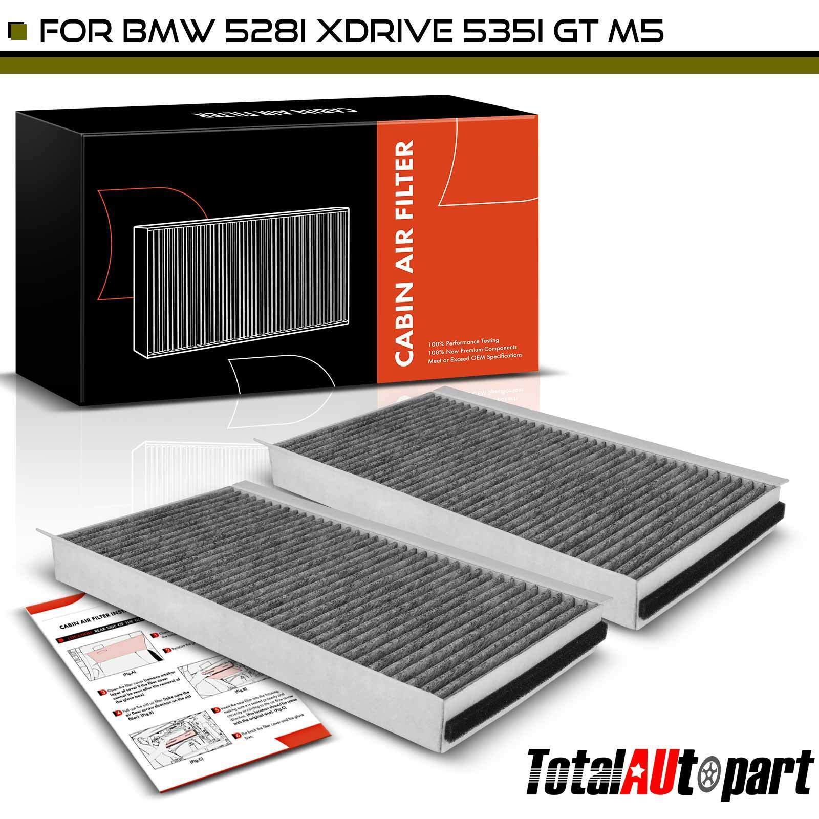 2x Activated Carbon Cabin Air Filter for BMW E60 525i 528i 530i 530xi 535i 650i