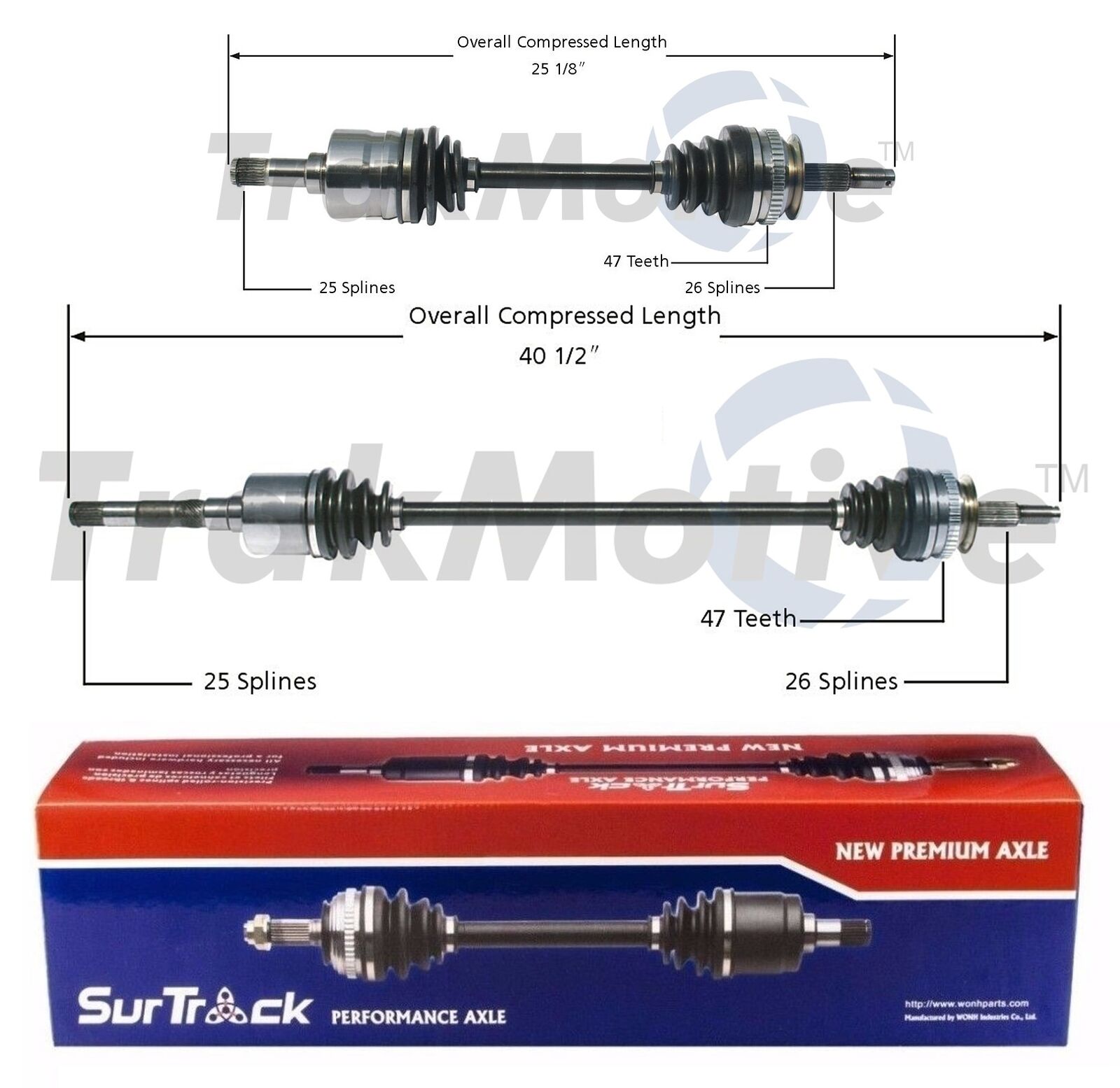 For Chrysler Plymouth Grand Voy Caravan FWD 2 Front CV Axle Shafts SurTrack Set