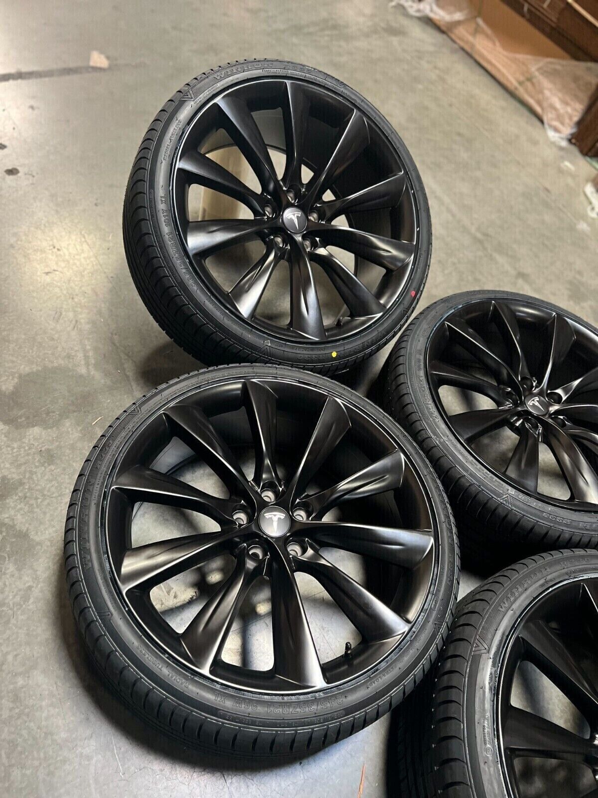 21x9 21x10 Staggered 5x120 Wheels +35MM Rims Tires Fits Tesla Model S X 21” Inch