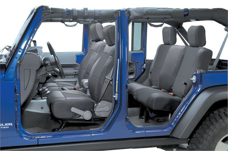 2013-2015 Jeep Wrangler Unlimited 4 Door Neoprene Seat Covers Set Black