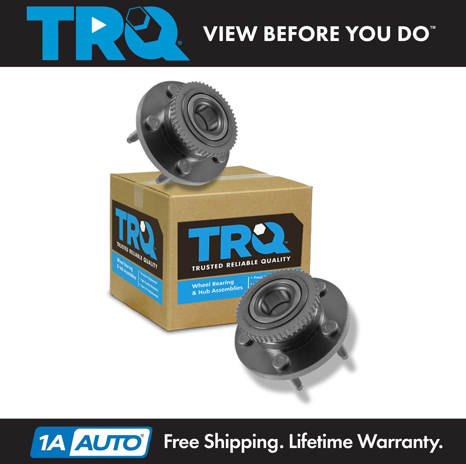 TRQ Front Wheel Bearing & Hub Assembly Set Fits 2005-2014 Ford Mustang
